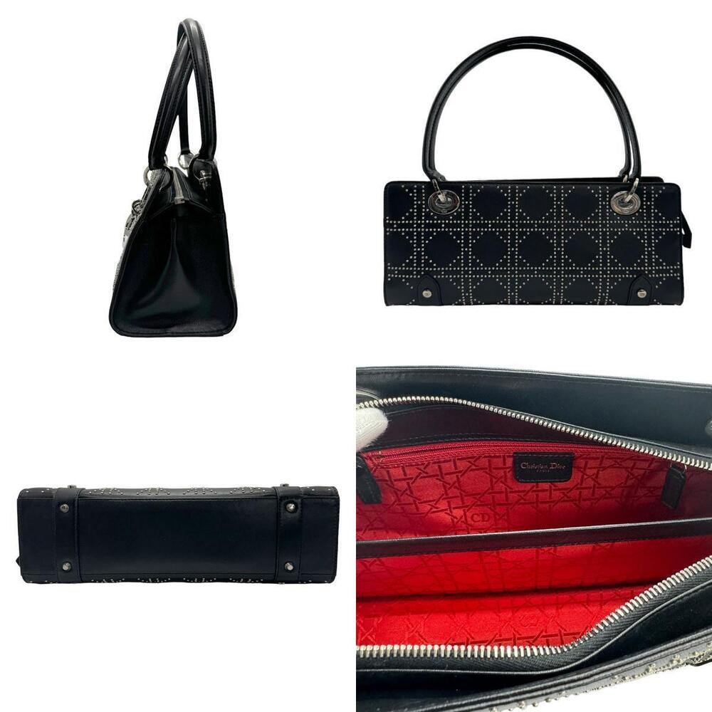 Christian Dior Handbag Leather Black Silver - Picture 2 of 5